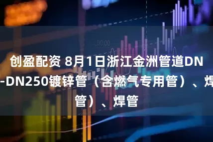 创盈配资 8月1日浙江金洲管道DN15-DN250镀锌管（含燃气专用管）、焊管